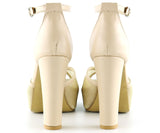 Carmen Ten Fileli Önü Açık Bilekten Bağlamalı Platform Topuklu Ayakkabı