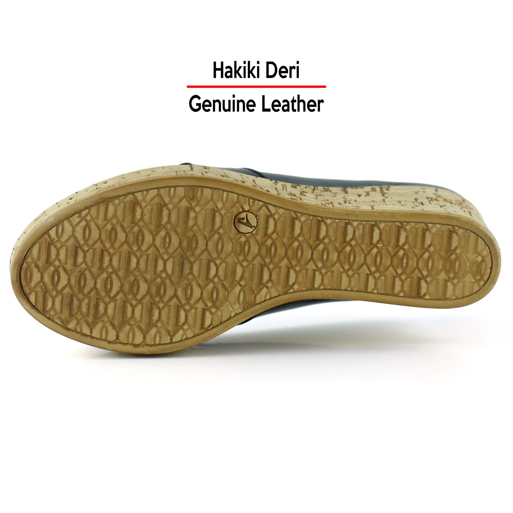 Astrid Siyah Hakiki Deri Çapraz Bantlı Mantar Taban Görünümlü Dolgu Topuklu Sandalet