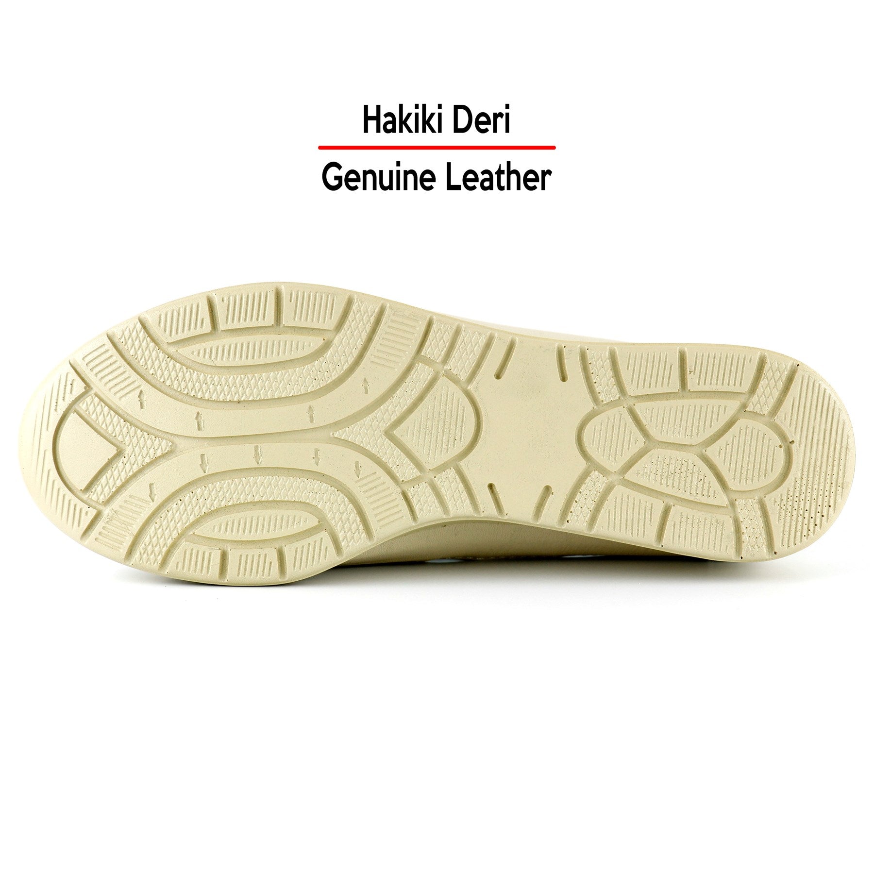 Aida Bej Hakiki Deri Kesik Detaylı Lastikli Slip-On Günlük Ayakkabı