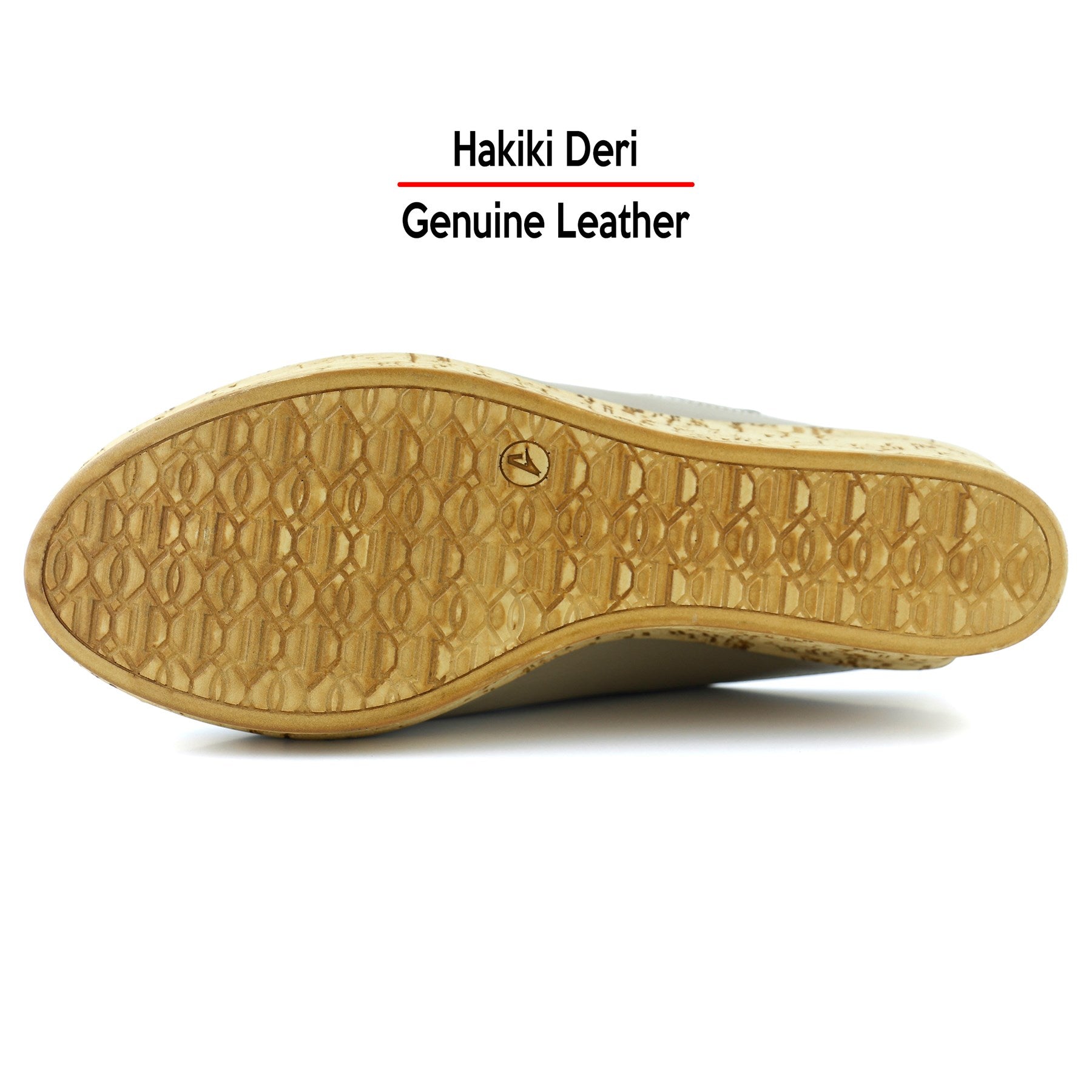 Drusilla Vizon Hakiki Deri Önü Açık Kesik Detaylı Mantar Taban Görünümlü Dolgu Topuklu Terlik