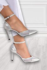 Liana Lame Kaplama Fileli Stiletto 9 cm.