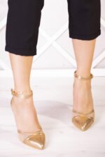 Liana Bronz Kaplama Fileli Stiletto 9 cm.