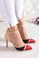 Liana Ten Kırmızı Vegan Fileli Stiletto