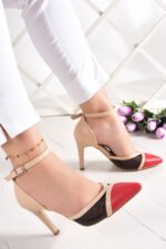 Liana Ten Kırmızı Vegan Fileli Stiletto