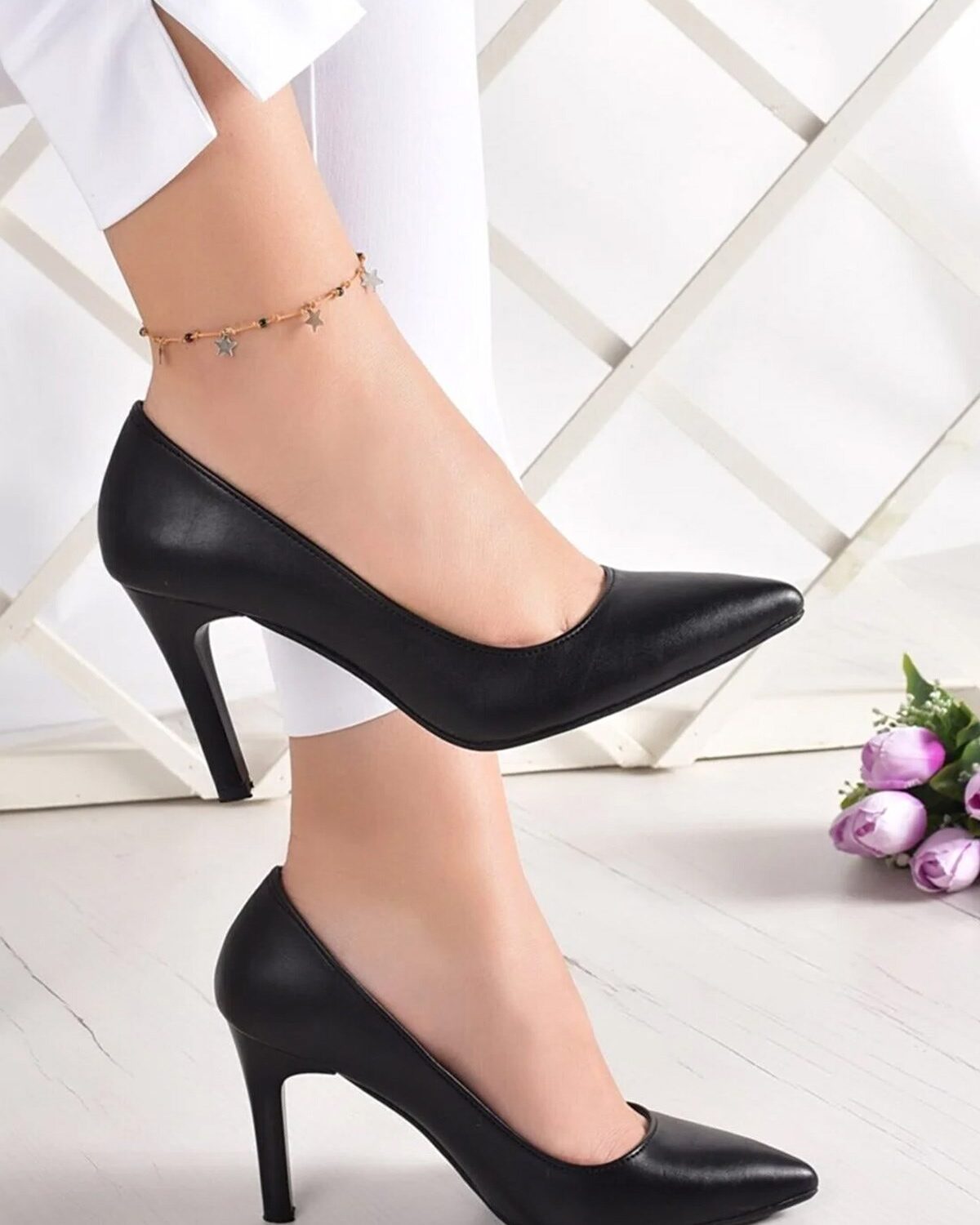 Gowa Siyah Vegan Klasik Stiletto