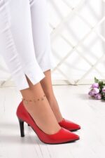 Gowa Kırmızı Rugan Klasik Stiletto
