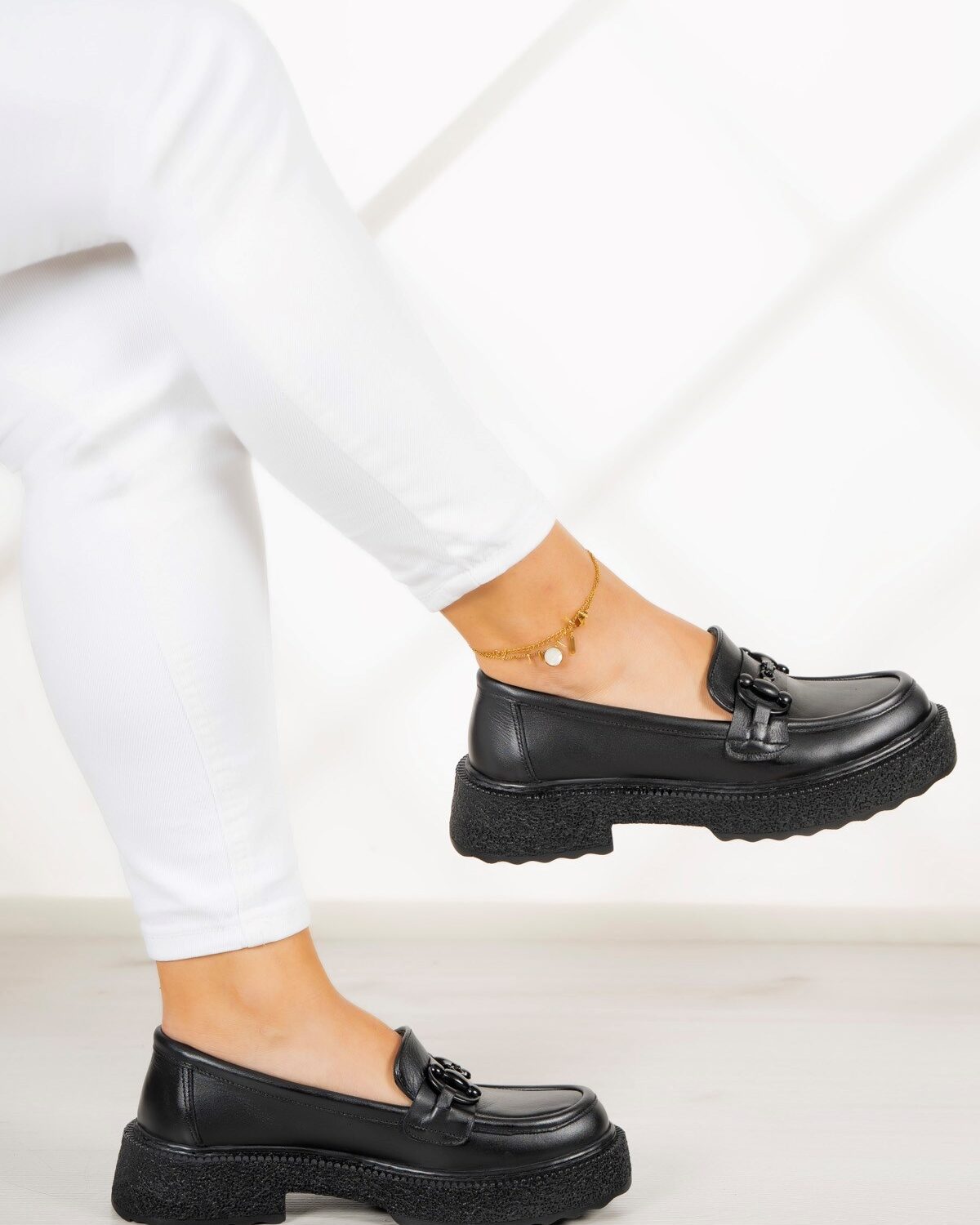 Allison Siyah Hakiki Deri Loafer Ayakkabı