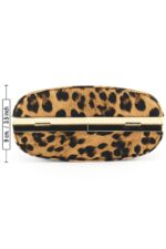 Leopar Desenli Metal Saplı Zincir Askılı Abiye Çanta