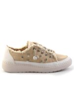 Valentina Bej Denim Kristal Taşlı Gümüş Bağcıklı Sneaker